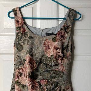 Adrianna Papell Women's Metallic Floral-Print Column Gown